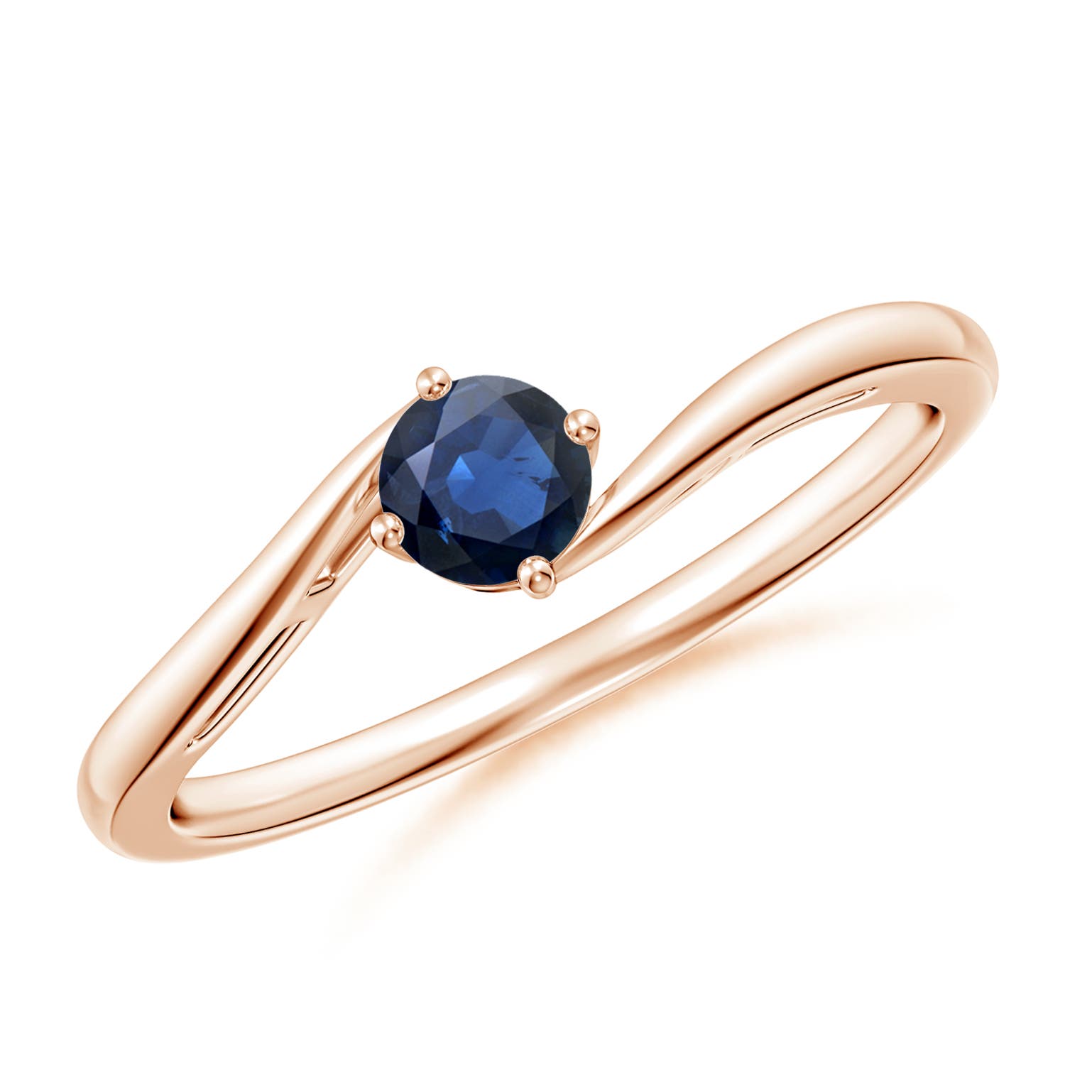 AA - Blue Sapphire / 0.33 CT / 14 KT Rose Gold