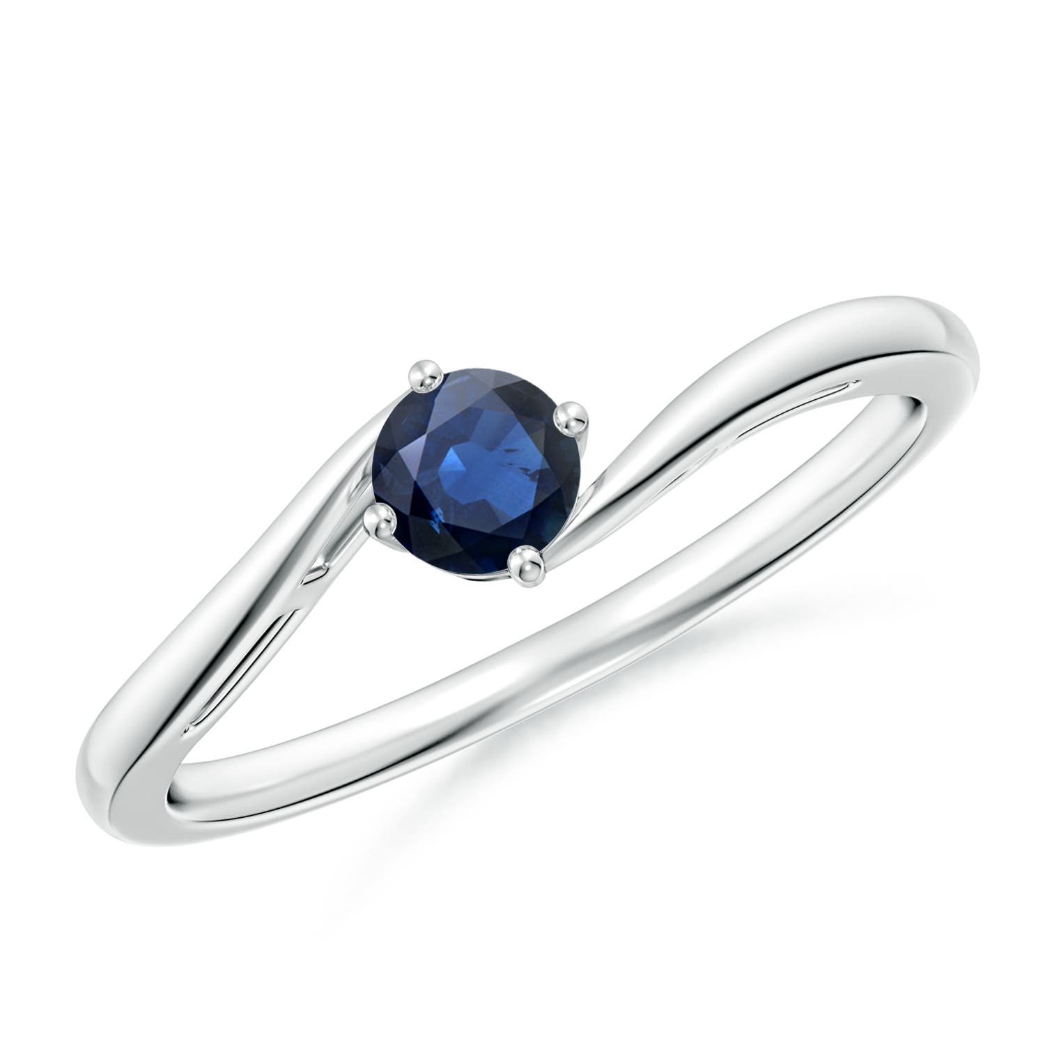 AA - Blue Sapphire / 0.33 CT / 14 KT White Gold