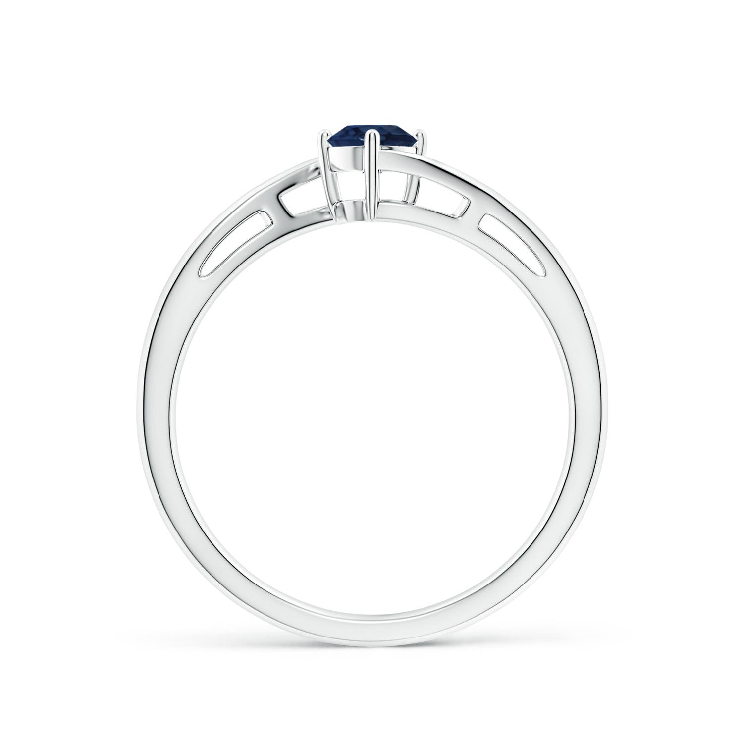 AA - Blue Sapphire / 0.33 CT / 14 KT White Gold