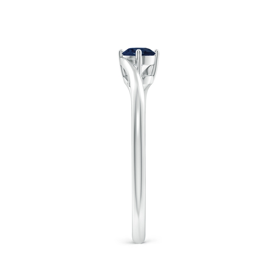 4mm AA Classic Round Sapphire Solitaire Bypass Ring in White Gold side 299