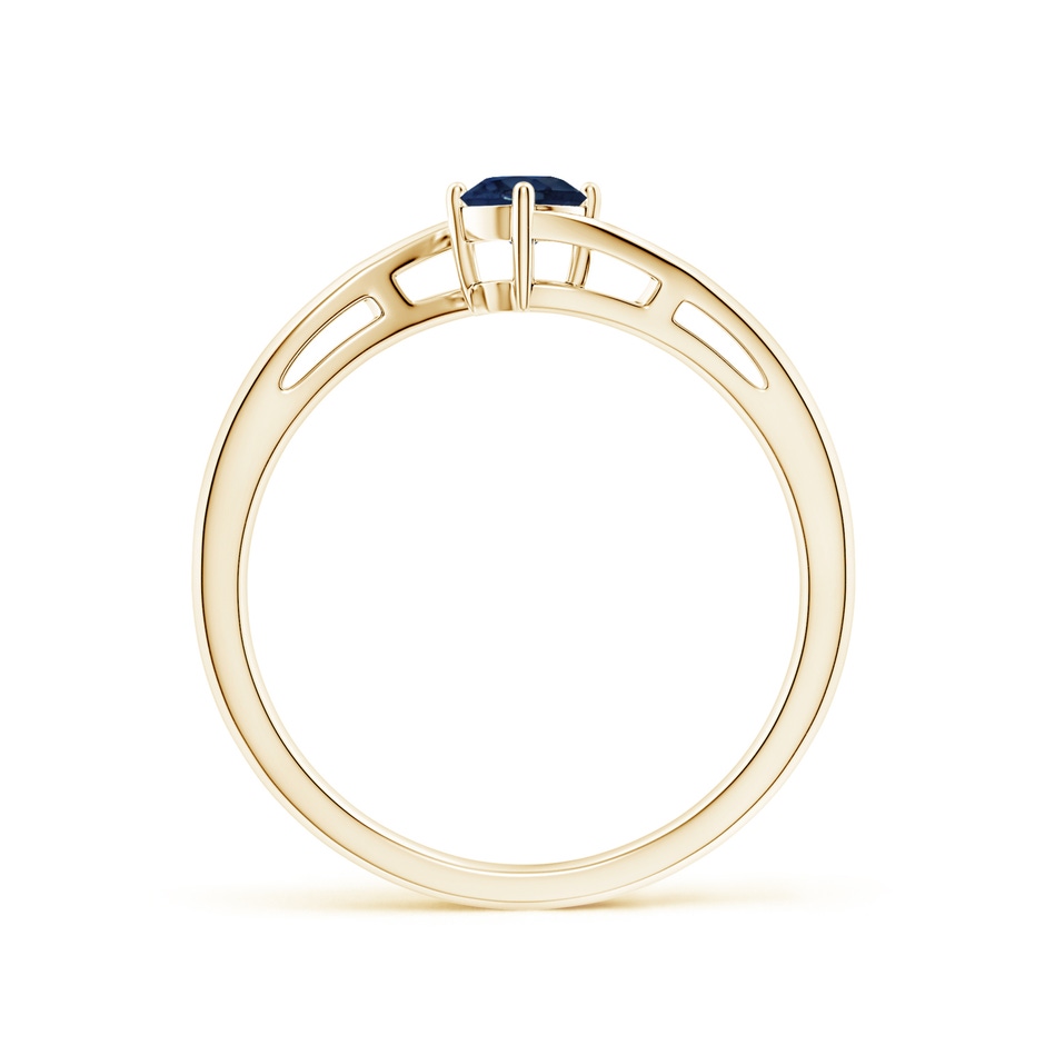 4mm AA Classic Round Sapphire Solitaire Bypass Ring in Yellow Gold side 199