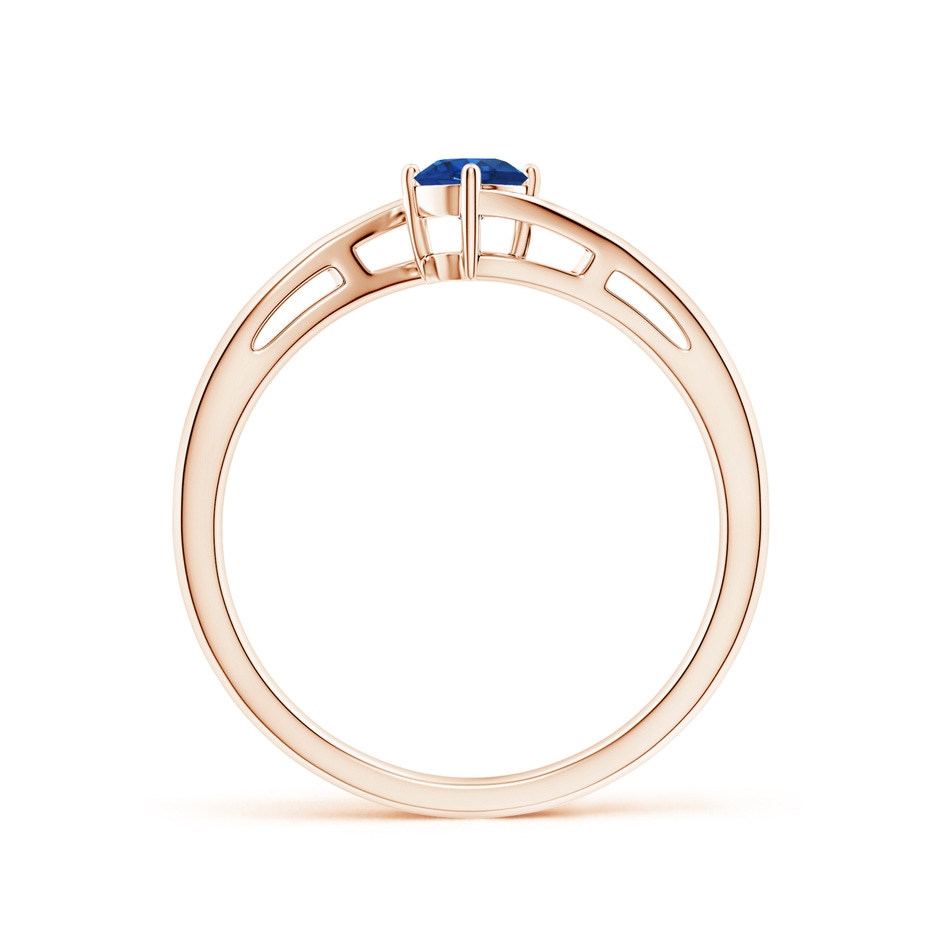 4mm AAA Classic Round Sapphire Solitaire Bypass Ring in Rose Gold side 199