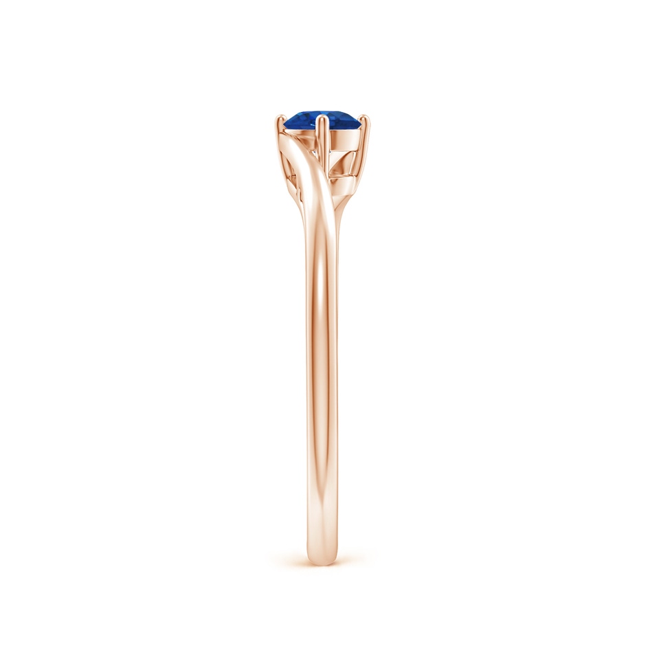 4mm AAA Classic Round Sapphire Solitaire Bypass Ring in Rose Gold side 299