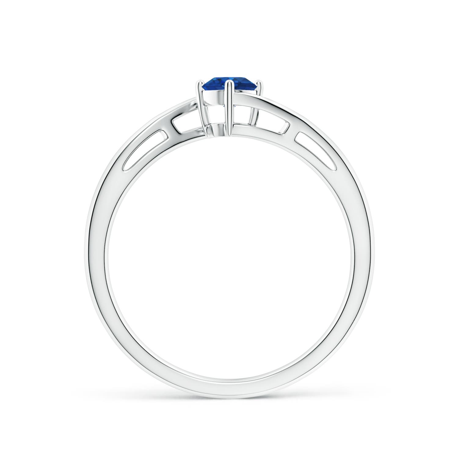 AAA - Blue Sapphire / 0.33 CT / 14 KT White Gold