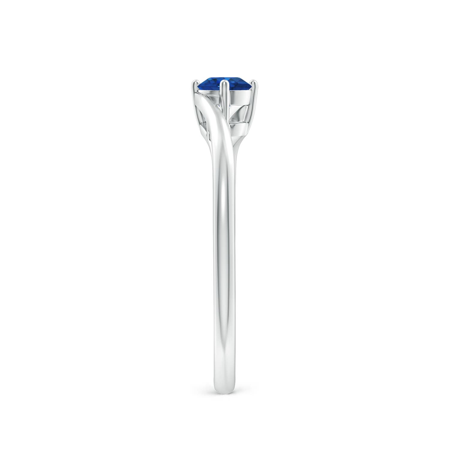 AAA - Blue Sapphire / 0.33 CT / 14 KT White Gold