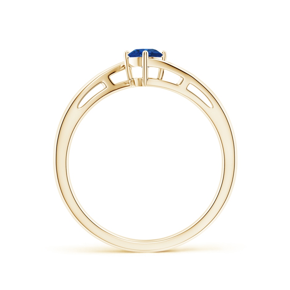 4mm AAA Classic Round Sapphire Solitaire Bypass Ring in Yellow Gold side 199