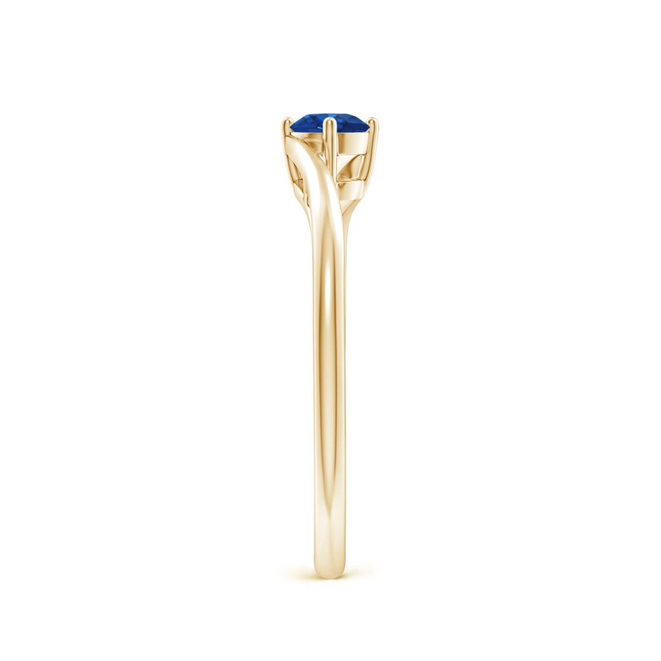 4mm AAA Classic Round Sapphire Solitaire Bypass Ring in Yellow Gold side 299