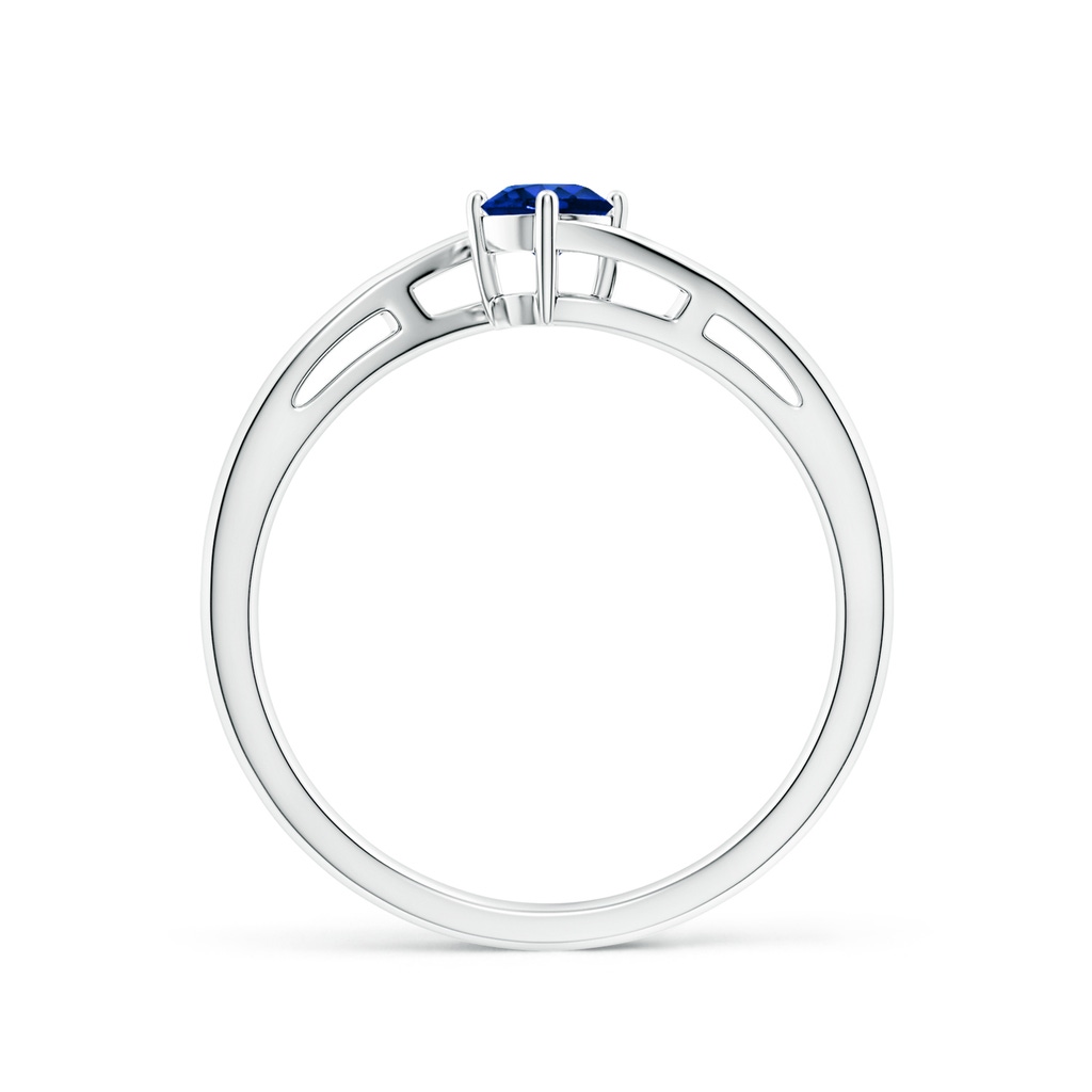 4mm AAAA Classic Round Sapphire Solitaire Bypass Ring in P950 Platinum - side 199