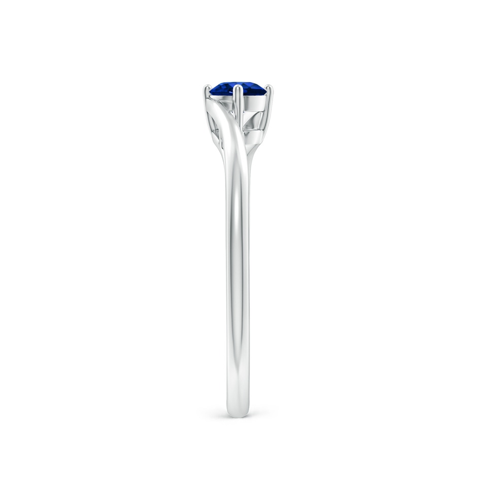 4mm AAAA Classic Round Sapphire Solitaire Bypass Ring in P950 Platinum side 299