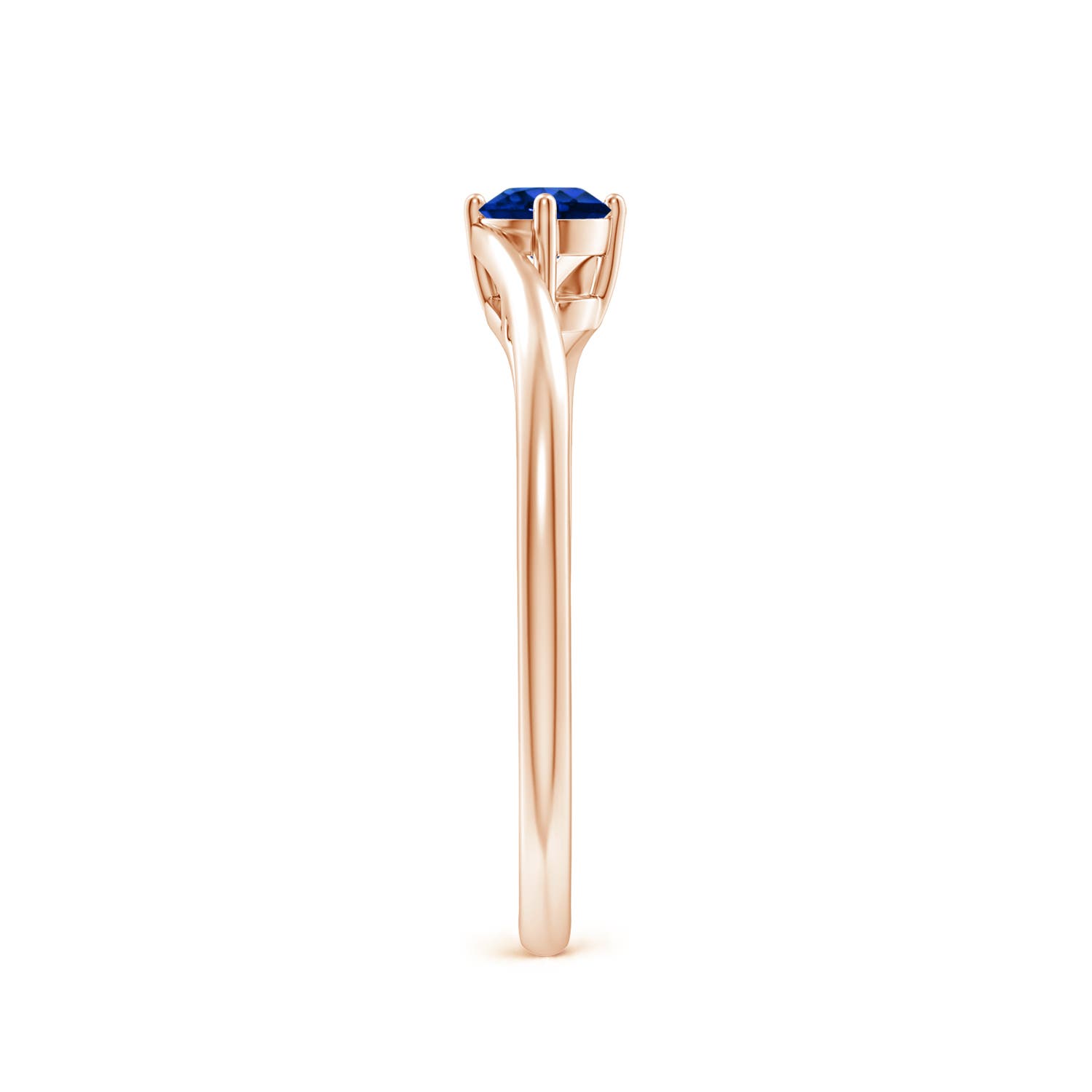 AAAA - Blue Sapphire / 0.33 CT / 14 KT Rose Gold