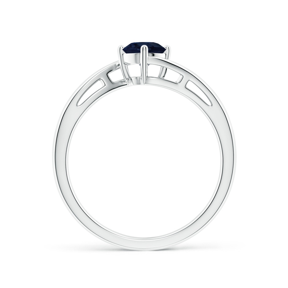5mm A Classic Round Sapphire Solitaire Bypass Ring in P950 Platinum side 199