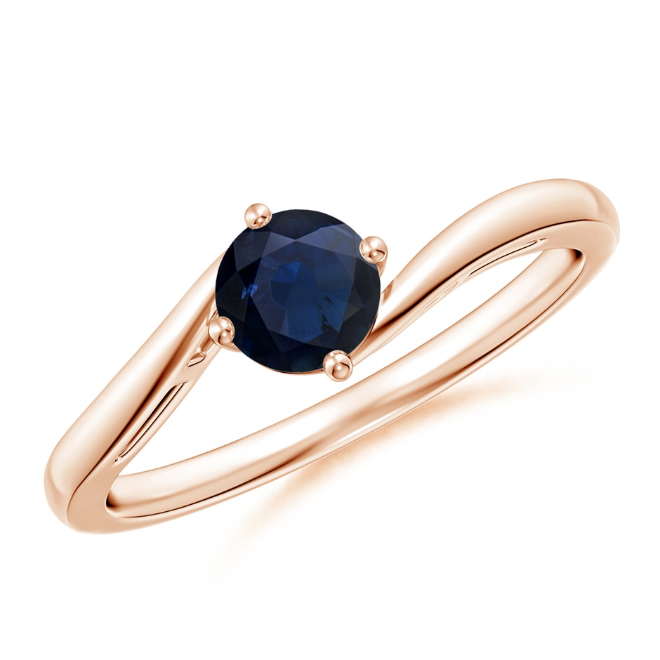 5mm A Classic Round Sapphire Solitaire Bypass Ring in Rose Gold 