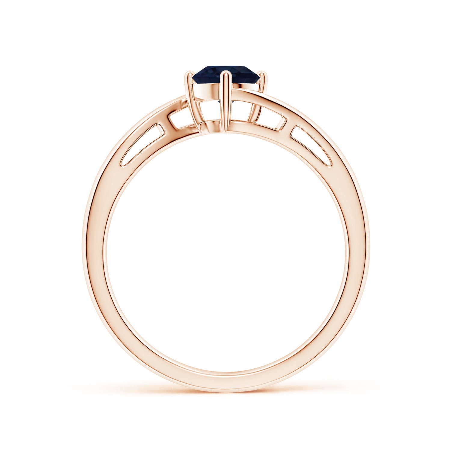 A - Blue Sapphire / 0.6 CT / 14 KT Rose Gold