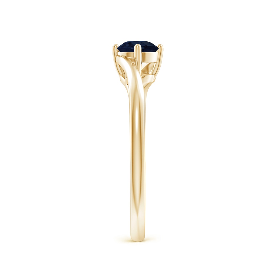 5mm A Classic Round Sapphire Solitaire Bypass Ring in Yellow Gold side 299