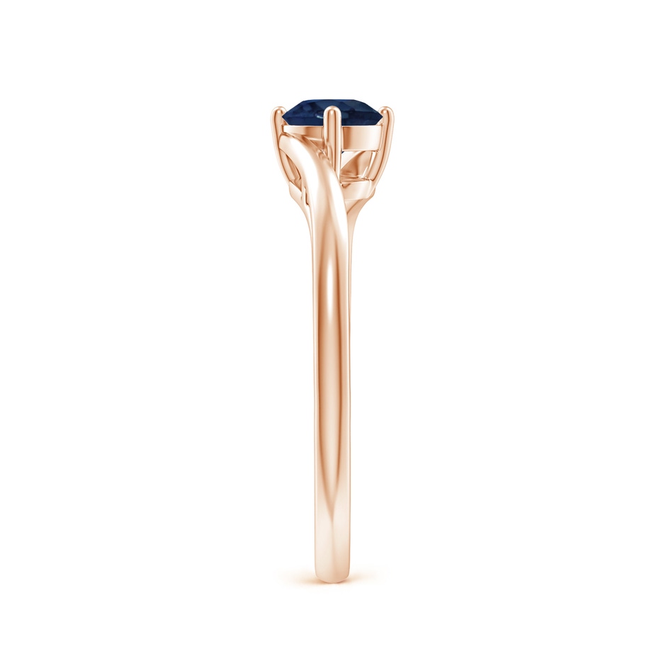 5mm AA Classic Round Sapphire Solitaire Bypass Ring in Rose Gold side 299