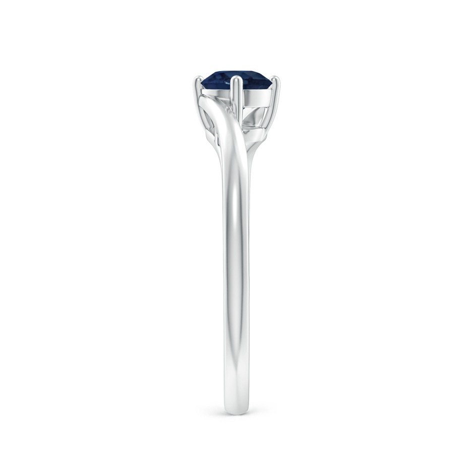 5mm AA Classic Round Sapphire Solitaire Bypass Ring in White Gold side 299