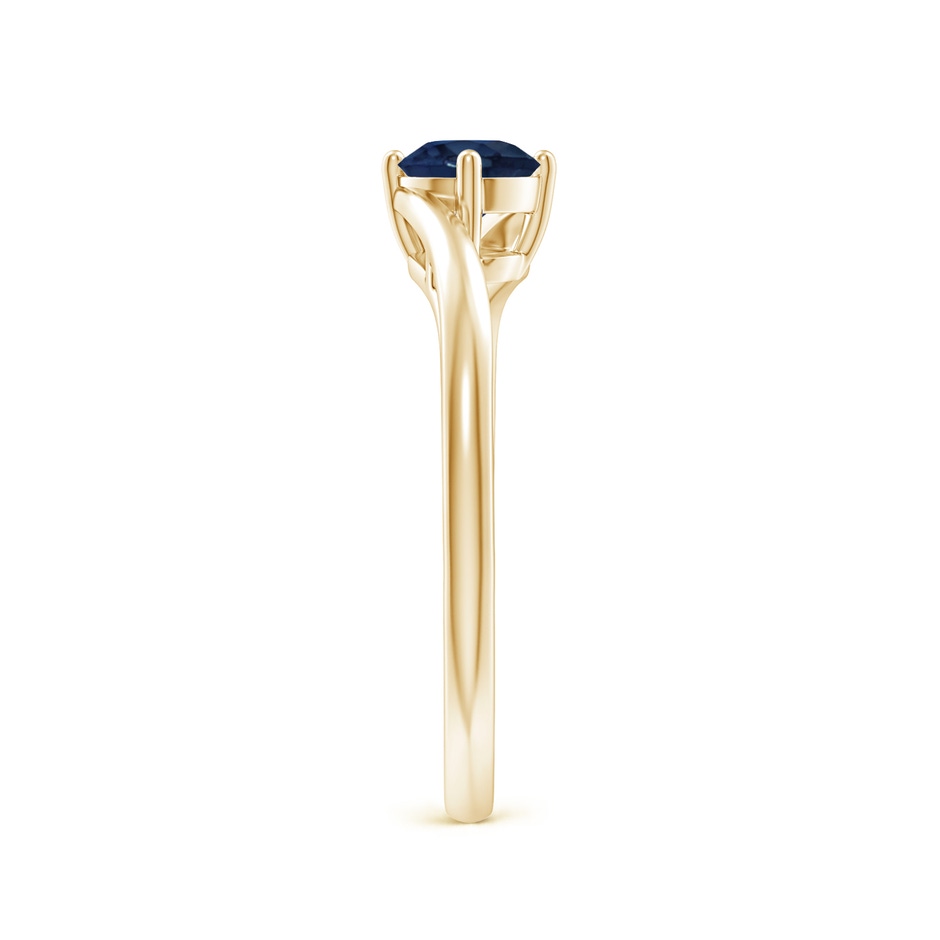 5mm AA Classic Round Sapphire Solitaire Bypass Ring in Yellow Gold side 299
