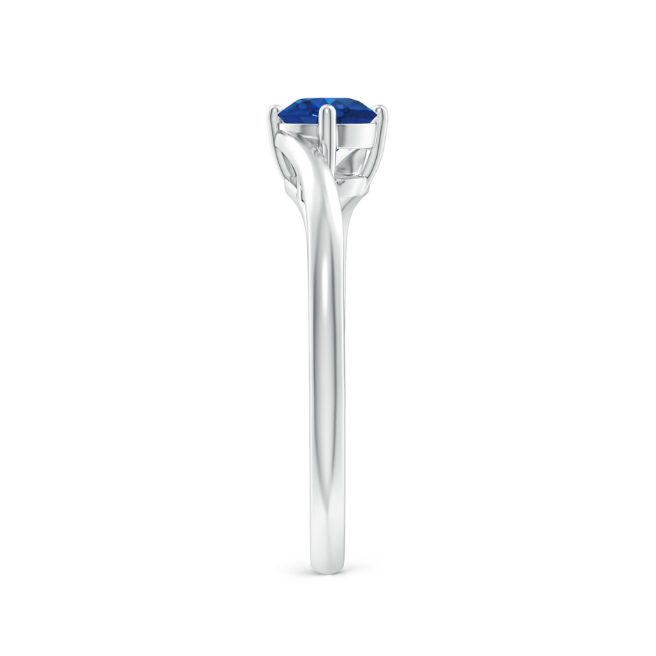 5mm AAA Classic Round Sapphire Solitaire Bypass Ring in P950 Platinum side 299