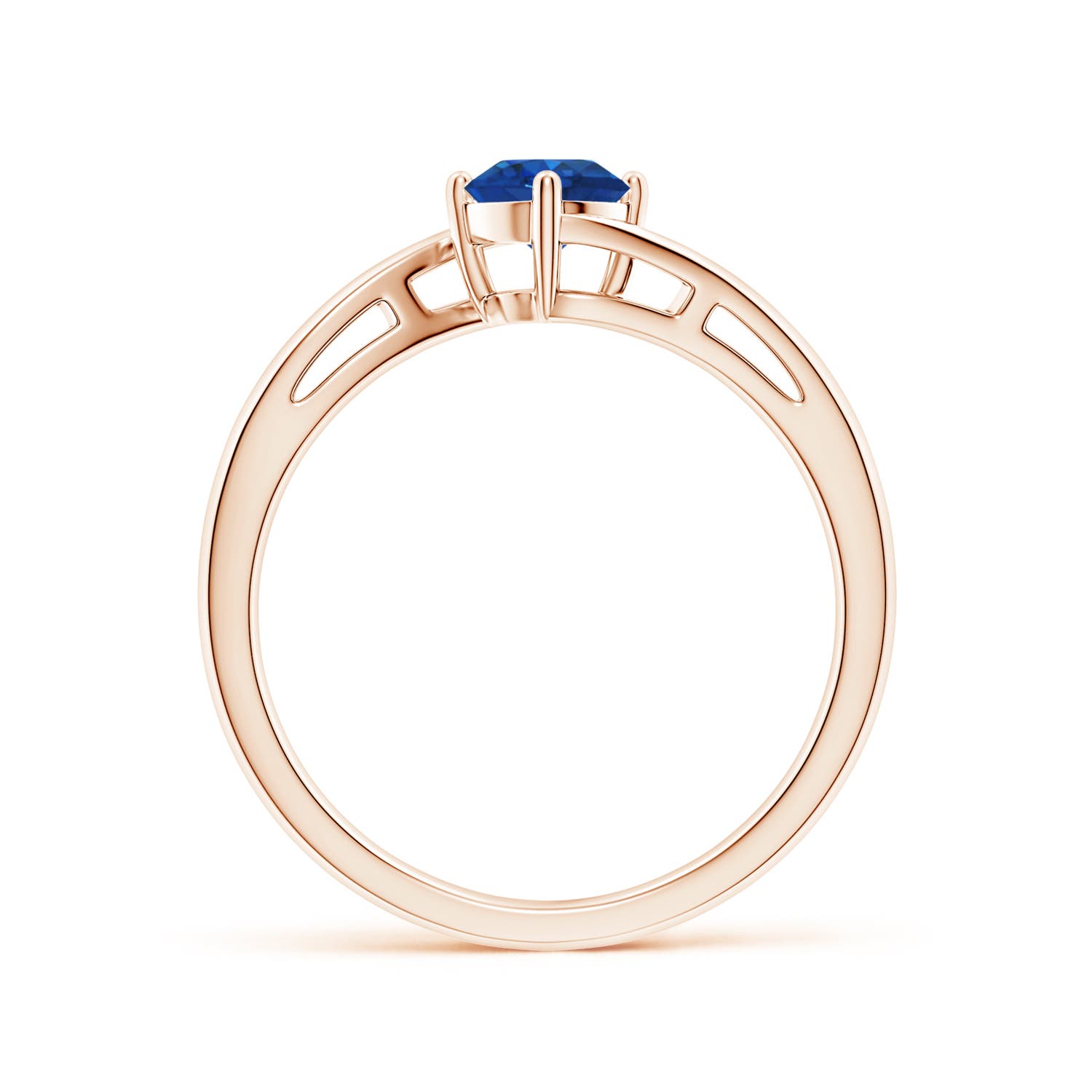 AAA - Blue Sapphire / 0.6 CT / 14 KT Rose Gold