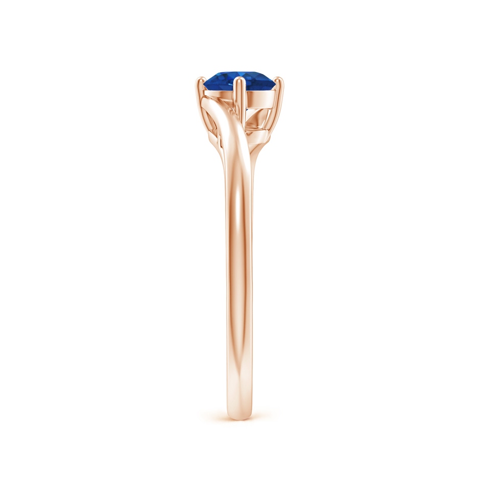 5mm AAA Classic Round Sapphire Solitaire Bypass Ring in Rose Gold side 299