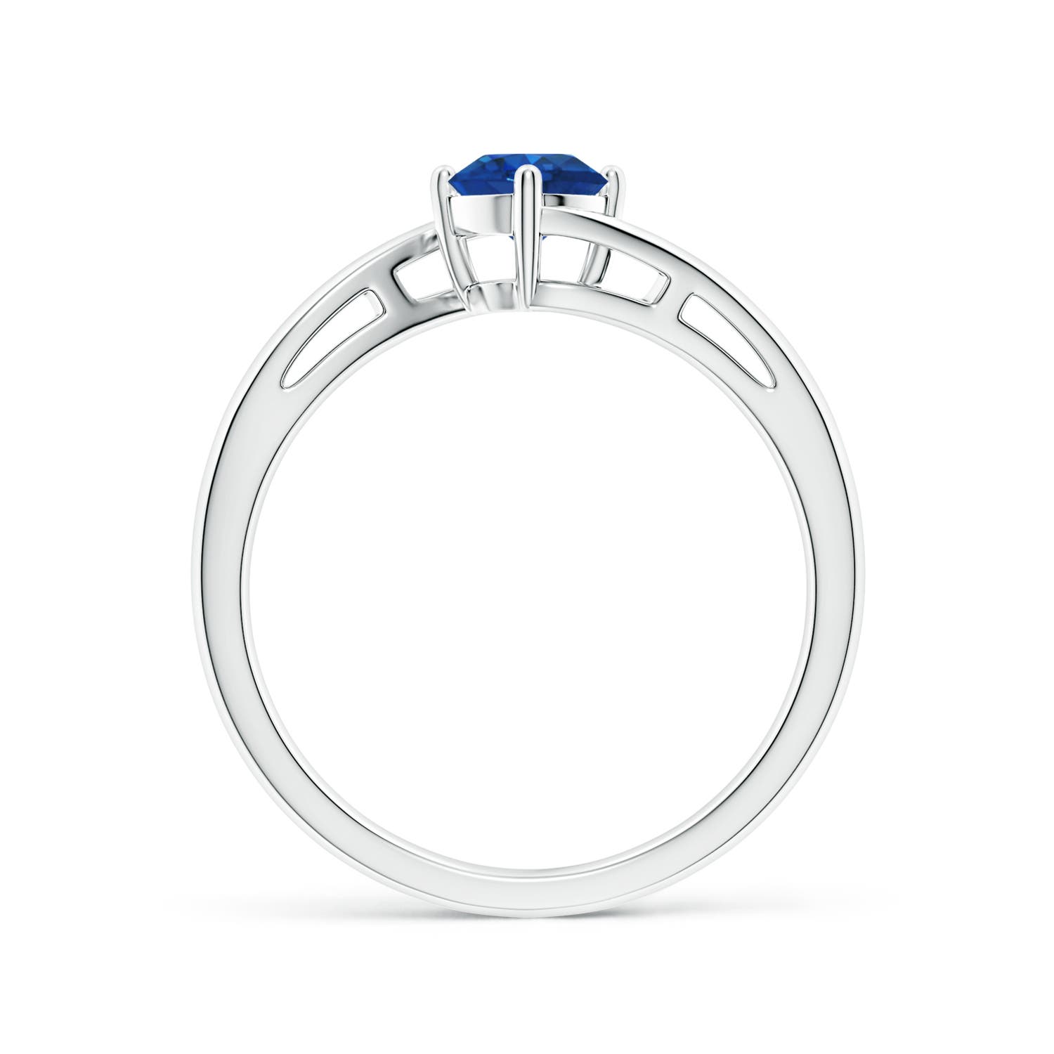 AAA - Blue Sapphire / 0.6 CT / 14 KT White Gold