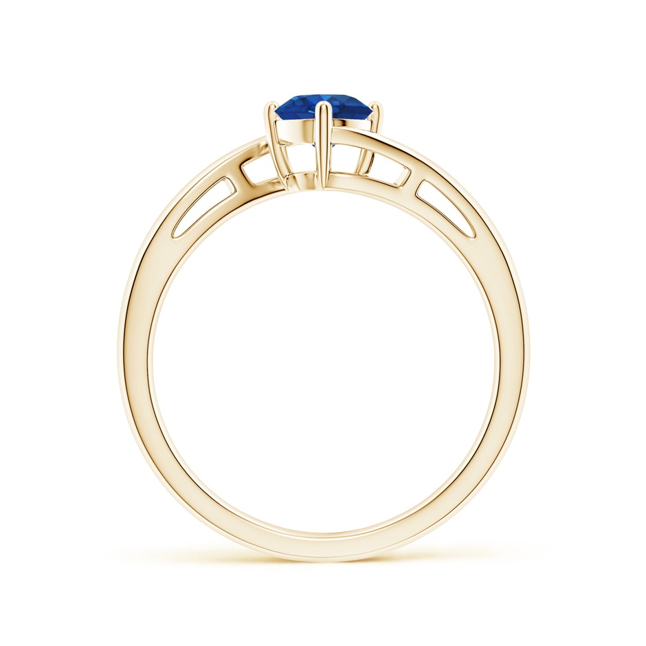 5mm AAA Classic Round Sapphire Solitaire Bypass Ring in Yellow Gold side 199