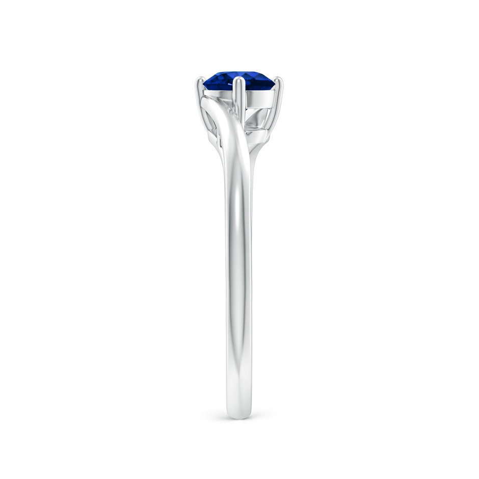 5mm AAAA Classic Round Sapphire Solitaire Bypass Ring in P950 Platinum side 299