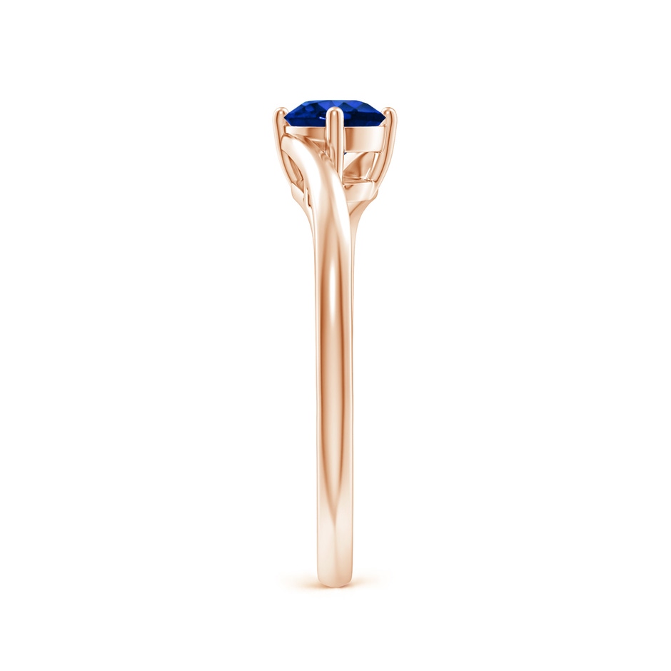 5mm AAAA Classic Round Sapphire Solitaire Bypass Ring in Rose Gold side 299