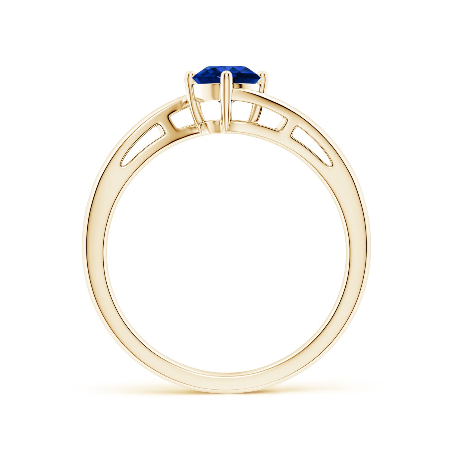 AAAA - Blue Sapphire / 0.6 CT / 14 KT Yellow Gold