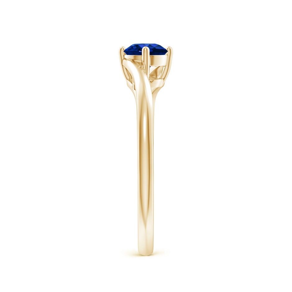 5mm AAAA Classic Round Sapphire Solitaire Bypass Ring in Yellow Gold side 299