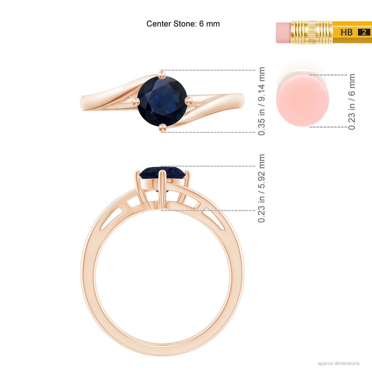 A - Blue Sapphire / 1 CT / 14 KT Rose Gold