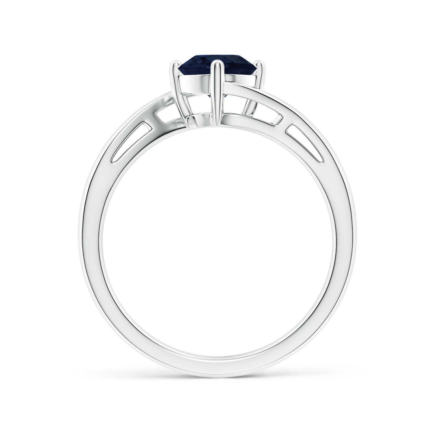 A - Blue Sapphire / 1 CT / 14 KT White Gold