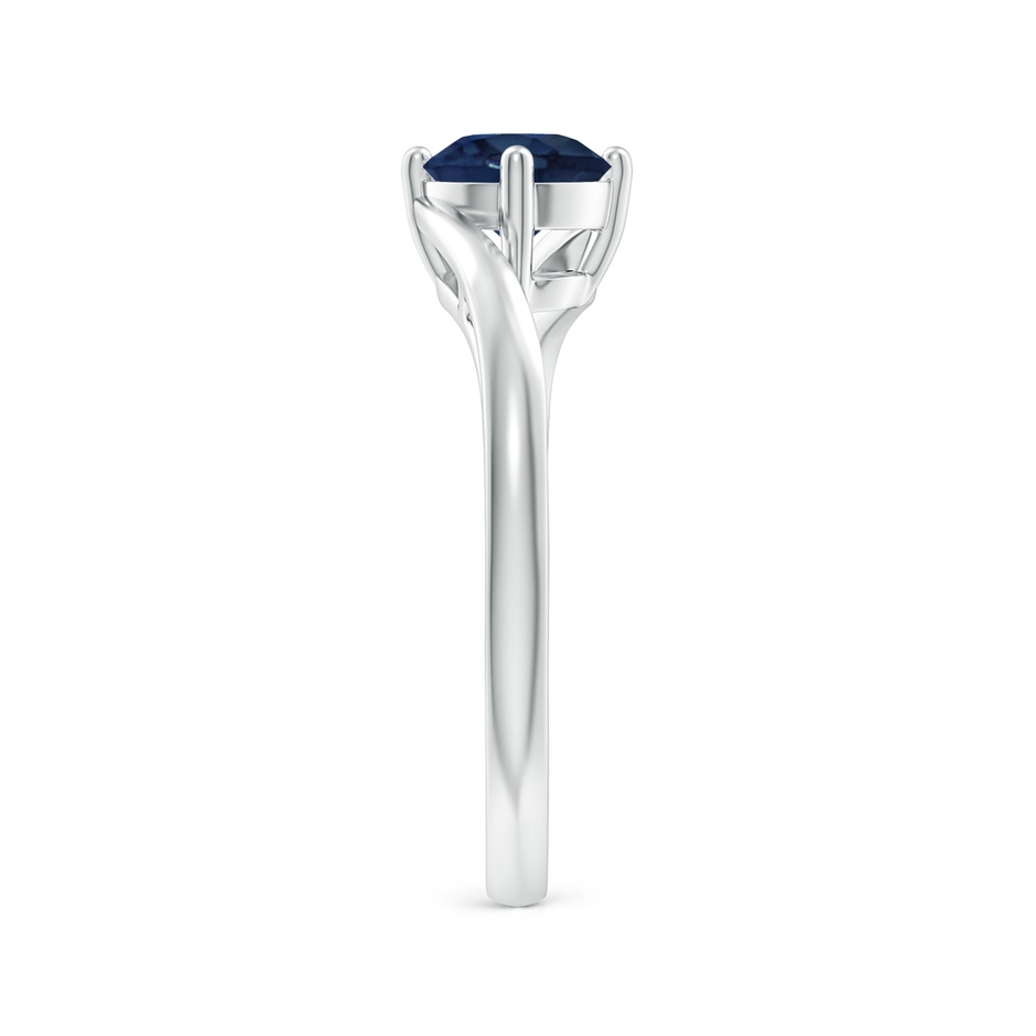 6mm A Classic Round Sapphire Solitaire Bypass Ring in White Gold side 299