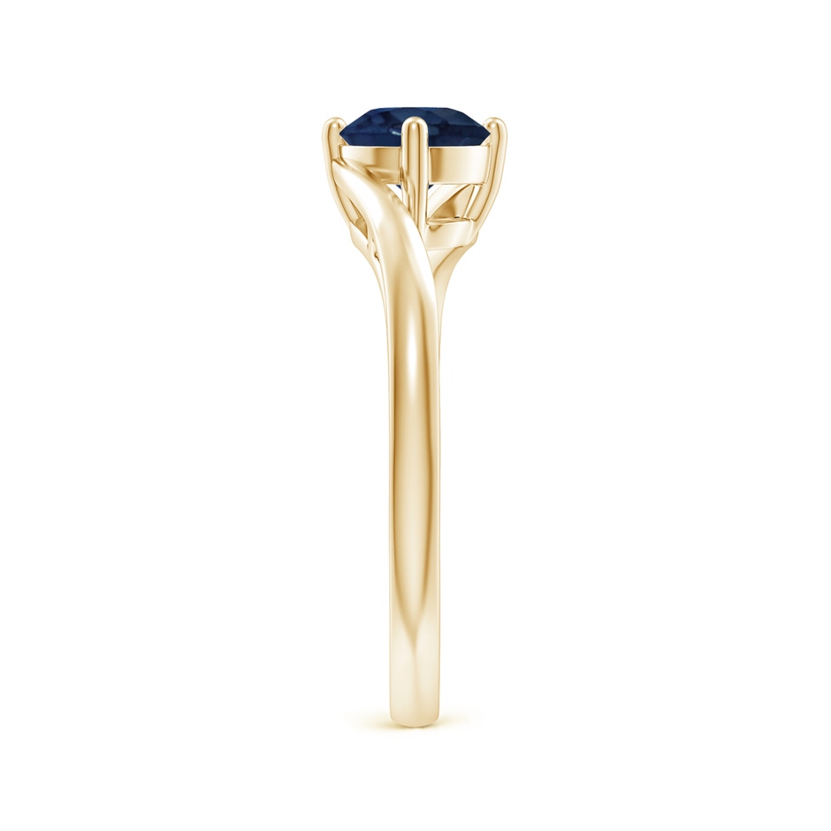 6mm AA Classic Round Sapphire Solitaire Bypass Ring in Yellow Gold side 299