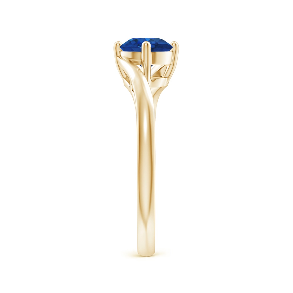 6mm AAA Classic Round Sapphire Solitaire Bypass Ring in 18K Yellow Gold side 299