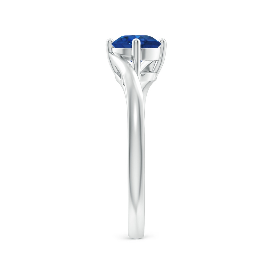 6mm AAA Classic Round Sapphire Solitaire Bypass Ring in P950 Platinum side 299