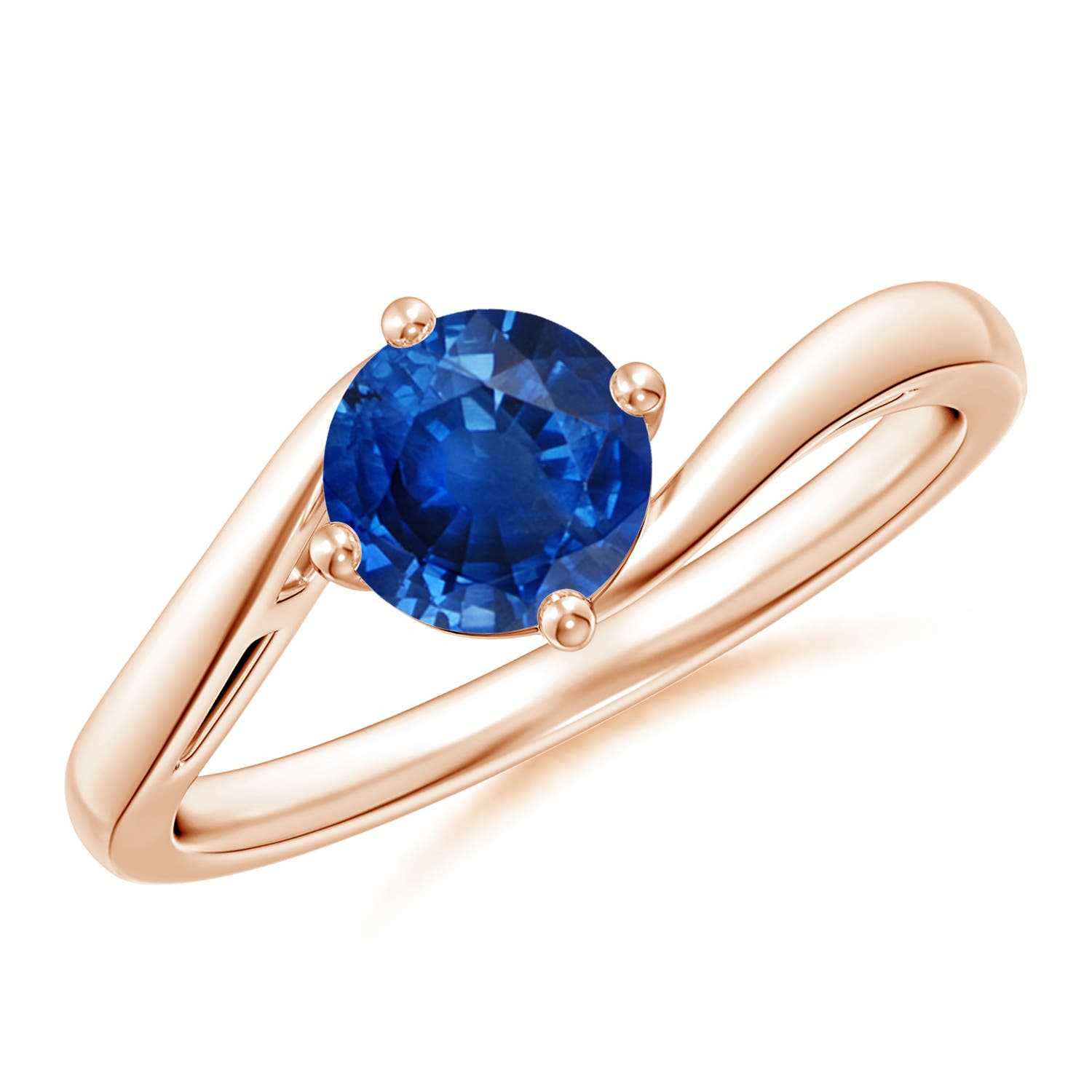 AAA - Blue Sapphire / 1 CT / 14 KT Rose Gold