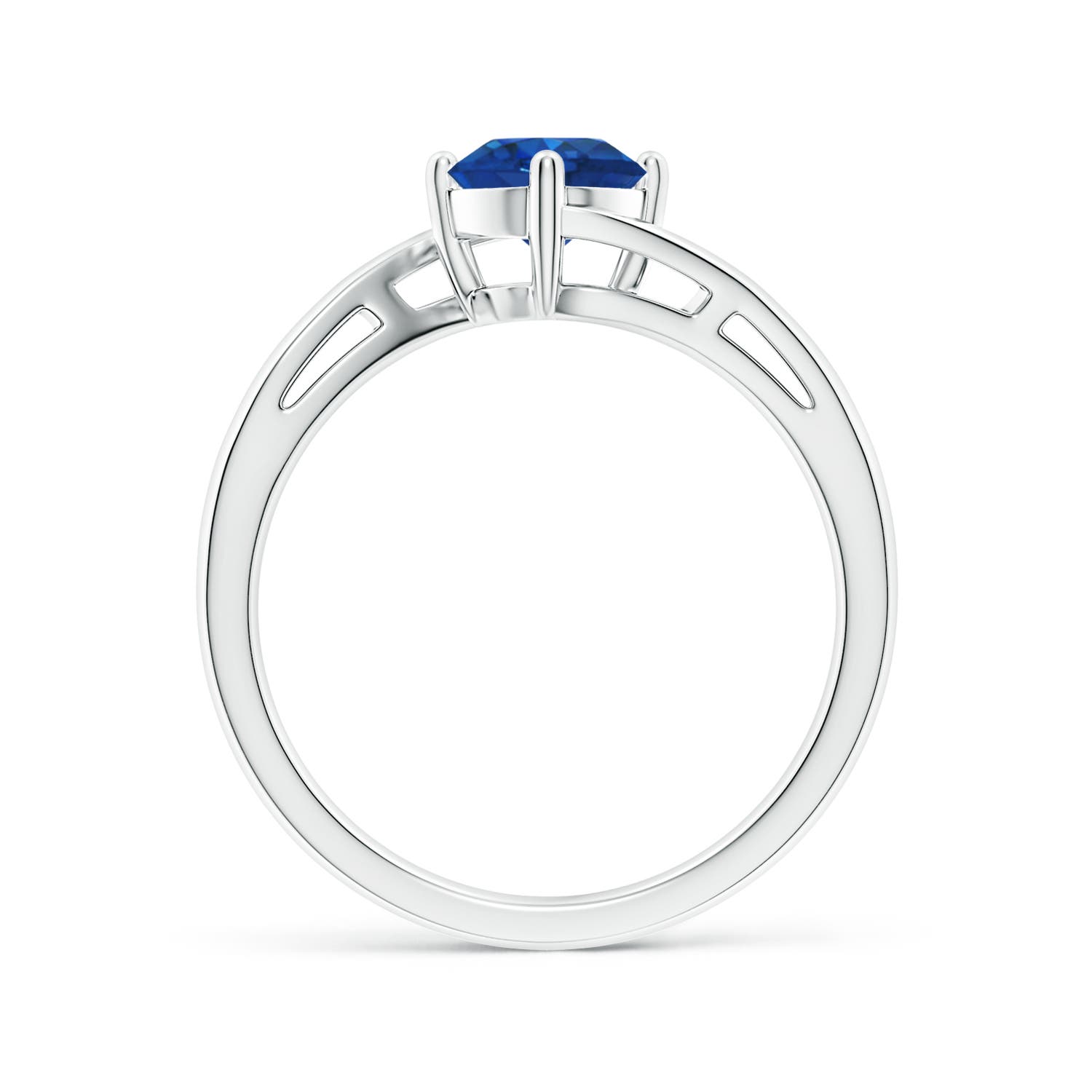 AAA - Blue Sapphire / 1 CT / 14 KT White Gold