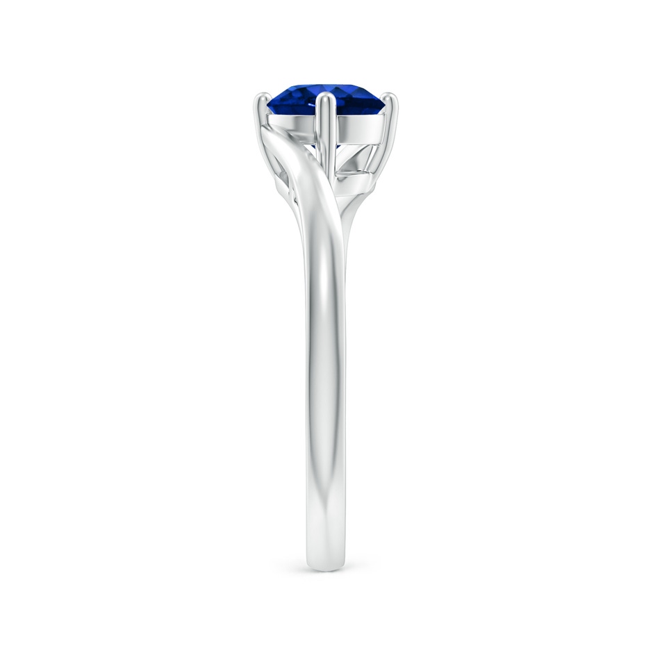 6mm AAAA Classic Round Sapphire Solitaire Bypass Ring in P950 Platinum side 299