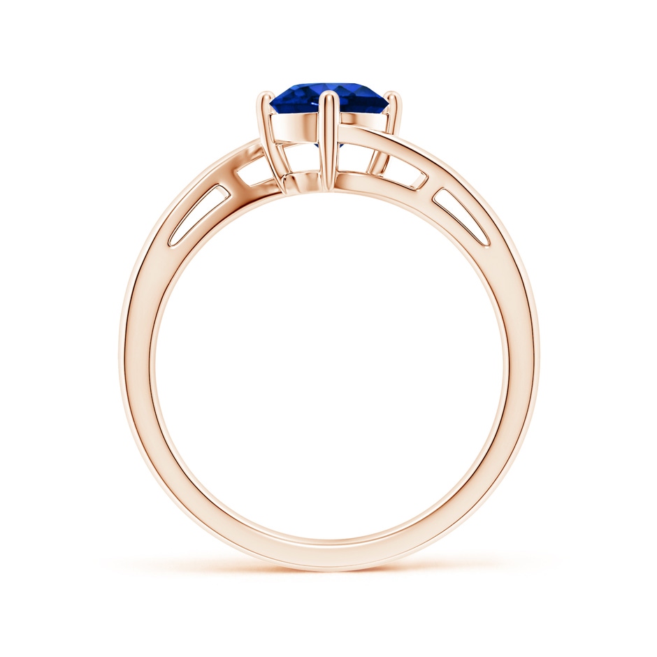 6mm AAAA Classic Round Sapphire Solitaire Bypass Ring in Rose Gold side 199
