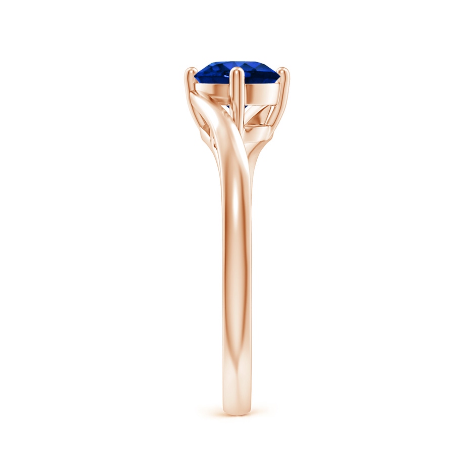 6mm AAAA Classic Round Sapphire Solitaire Bypass Ring in Rose Gold side 299