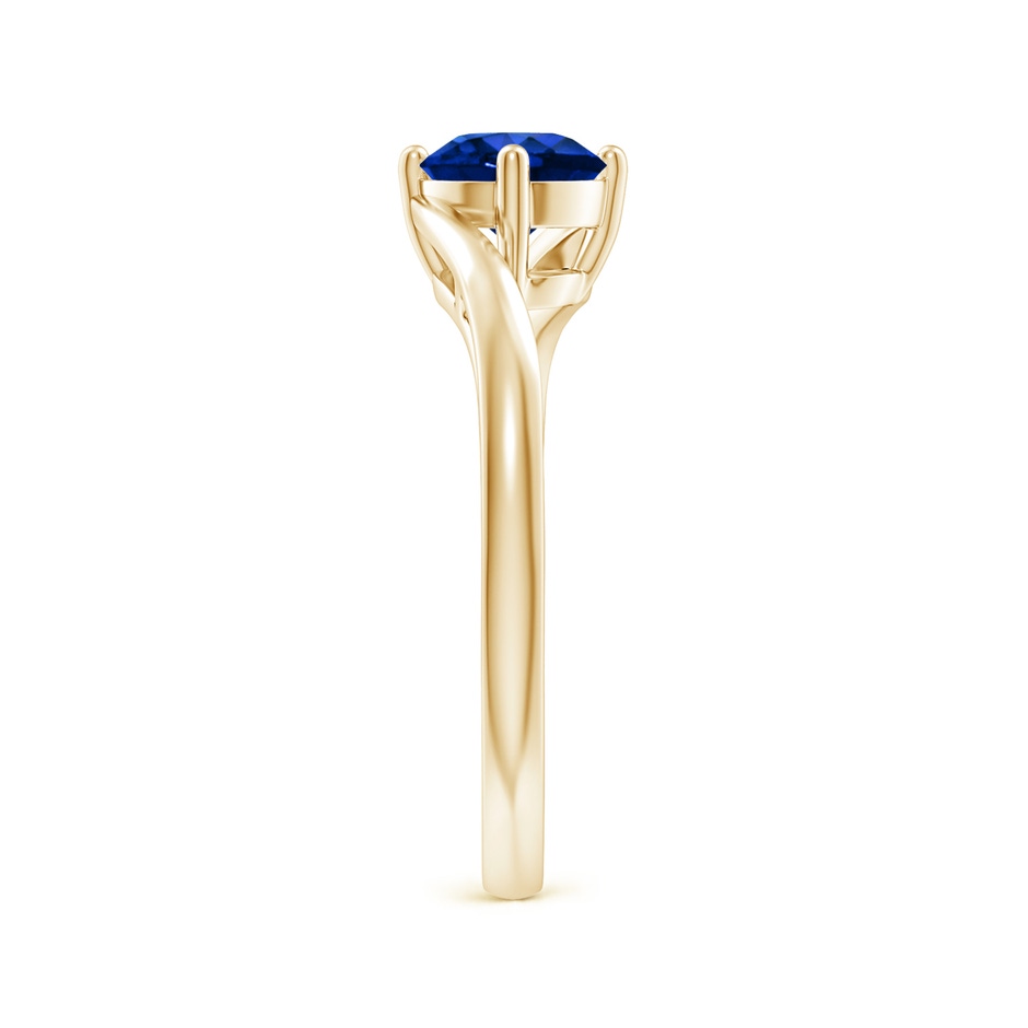 6mm AAAA Classic Round Sapphire Solitaire Bypass Ring in Yellow Gold side 299
