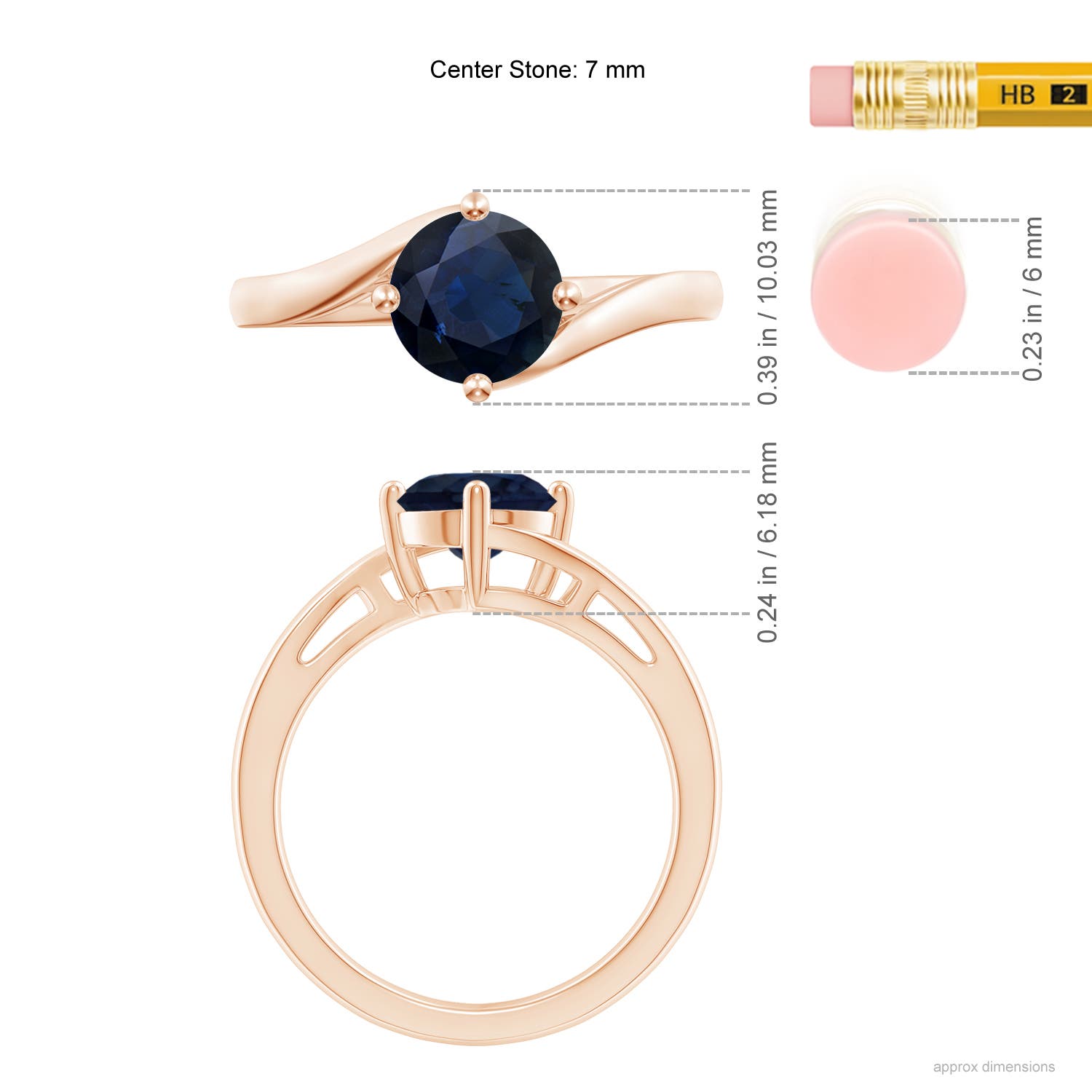 A - Blue Sapphire / 1.6 CT / 14 KT Rose Gold