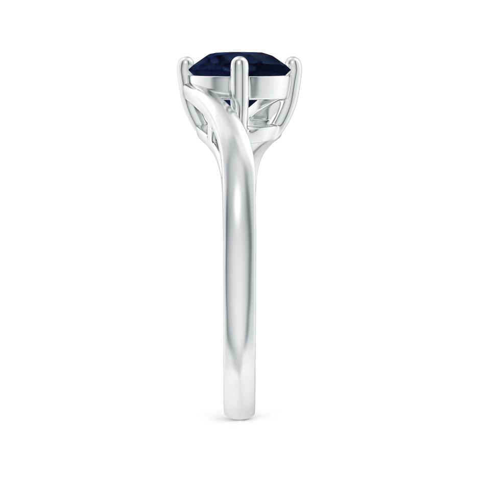 7mm A Classic Round Sapphire Solitaire Bypass Ring in White Gold side 299