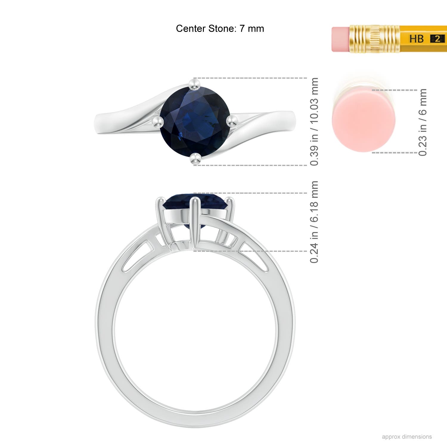 A - Blue Sapphire / 1.6 CT / 14 KT White Gold