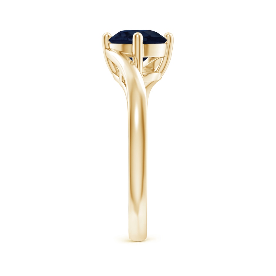 7mm A Classic Round Sapphire Solitaire Bypass Ring in Yellow Gold side 299