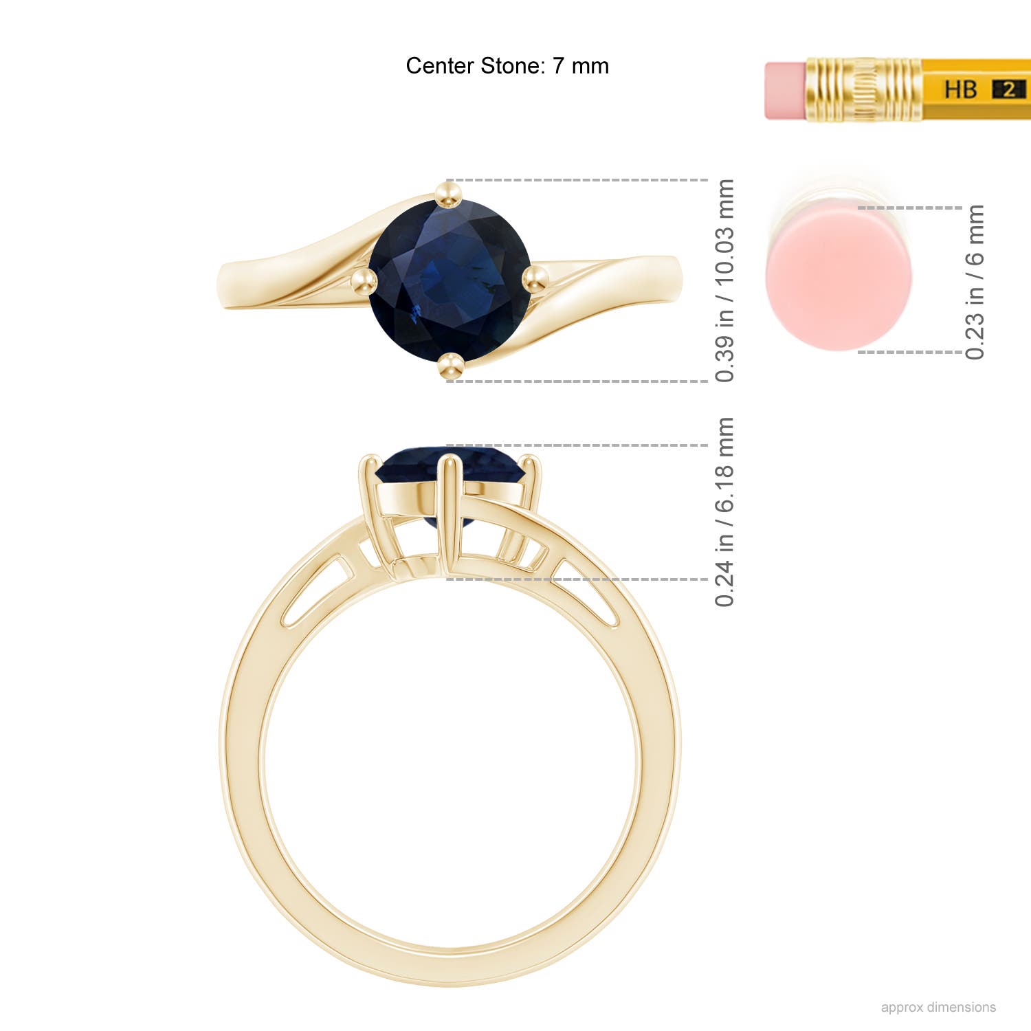 A - Blue Sapphire / 1.6 CT / 14 KT Yellow Gold