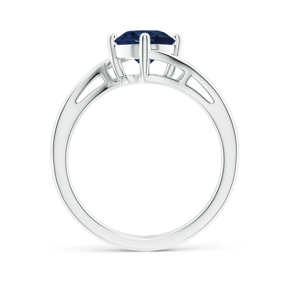 7mm AA Classic Round Sapphire Solitaire Bypass Ring in P950 Platinum side 199