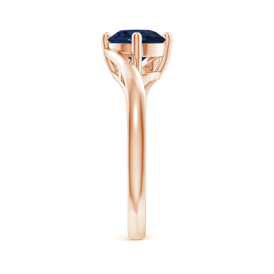 7mm AA Classic Round Sapphire Solitaire Bypass Ring in Rose Gold side 299