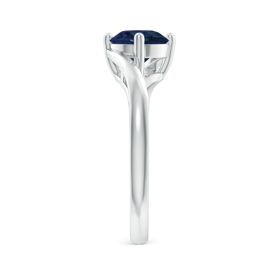 7mm AA Classic Round Sapphire Solitaire Bypass Ring in White Gold side 299